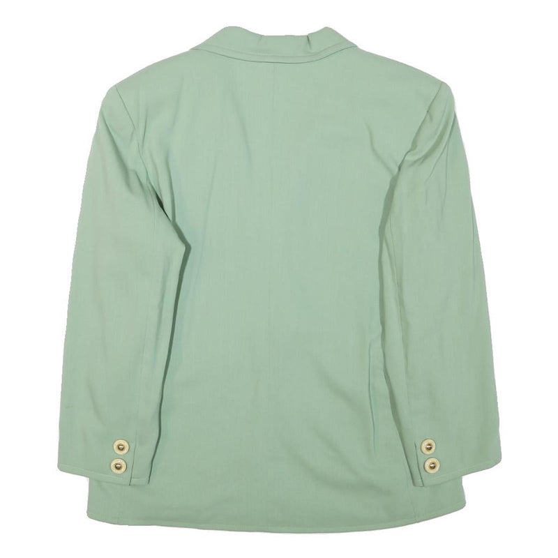 DONNA PIU Womens Green Wool Button Jacket M Wool Classic Tailored Lapel Plain