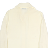 Cream Womens Cotton Blend Scarf Collar Shirt Long Sleeve L Stylish Lightweight