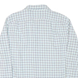 NAUTICA Mens White & Blue Check Shirt XL Cotton Blend Long Sleeve Classic Fit