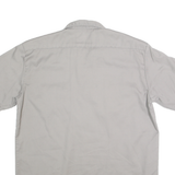 DICKIES Mens Grey Workwear Shirt Short Sleeve Cotton Blend L Casual Unbranded