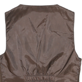 Mens Brown Leather Button Jacket M Suede Plain Classic Waistcoat Style