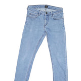 LEE Mens Slim Light Blue Denim Skinny Jeans W30 L31 Stylish Zip Closure