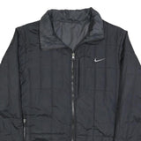 NIKE Mens Black Reversible Zip Jacket M Polyester Blend Plain Lightweight