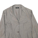 MAX&CO Womens Beige Cotton Blend Button Jacket M Checked Stylish Classic