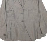 MAX&CO Womens Beige Cotton Blend Button Jacket M Checked Stylish Classic