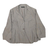 MAX&CO Womens Beige Cotton Blend Button Jacket M Checked Stylish Classic