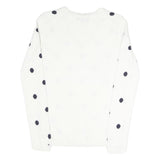 TOMMY HILFIGER Womens White & Navy Polka Dot Patterned Cotton Blend Jumper