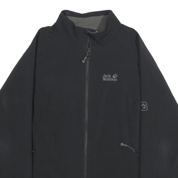 JACK WOLFSKIN Womens Black Outdoor Jacket 2XL Zip Plain Functional Comfort