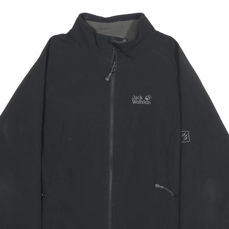 JACK WOLFSKIN Womens Black Outdoor Jacket 2XL Zip Plain Functional Comfort