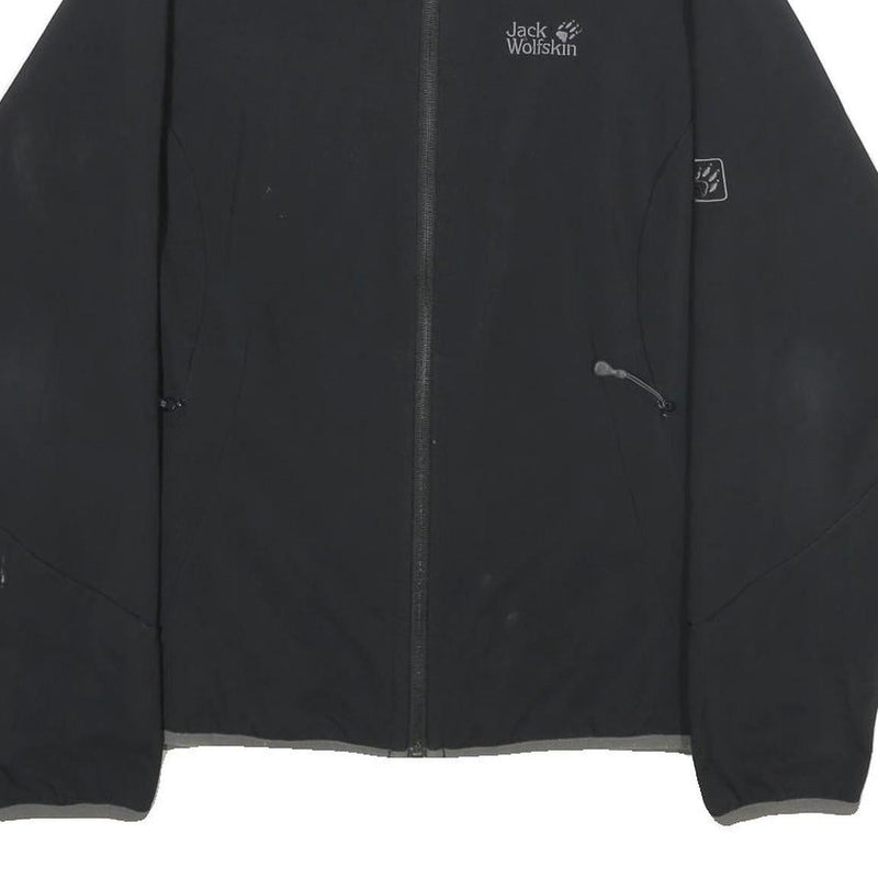 JACK WOLFSKIN Womens Black Outdoor Jacket 2XL Zip Plain Functional Comfort
