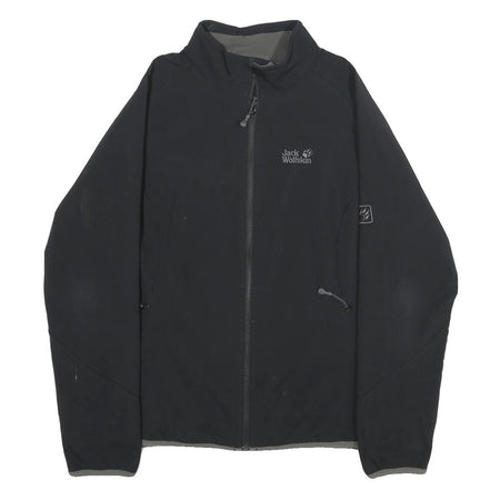 JACK WOLFSKIN Womens Black Outdoor Jacket 2XL Zip Plain Functional Comfort