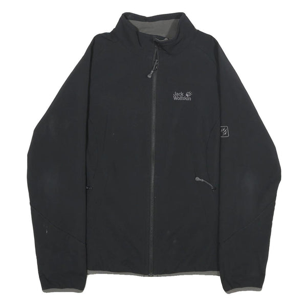 JACK WOLFSKIN Womens Black Outdoor Jacket 2XL Zip Plain Functional Comfort