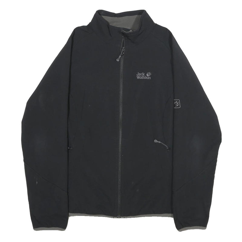 JACK WOLFSKIN Womens Black Outdoor Jacket 2XL Zip Plain Functional Comfort