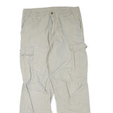 CARHARTT Mens Regular Fit Beige Cargo Trousers W34 L32 Cotton Blend Zip Pocket