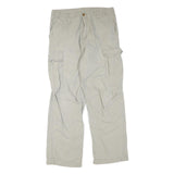 CARHARTT Mens Regular Fit Beige Cargo Trousers W34 L32 Cotton Blend Zip Pocket
