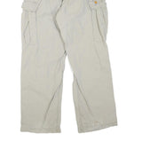CARHARTT Mens Regular Fit Beige Cargo Trousers W34 L32 Cotton Blend Zip Pocket