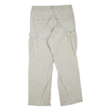 CARHARTT Mens Regular Fit Beige Cargo Trousers W34 L32 Cotton Blend Zip Pocket