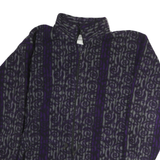AVIA Womens Purple & Grey Zip Jacket M Cotton Patterned Casual Lightweight