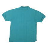MICKEY INC Mens Teal Blue Short Sleeve Plain Polo Shirt M Cotton Blend