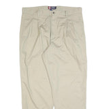 CHAPS RALPH LAUREN Mens Cotton Blend Beige Regular Fit Straight Leg Trousers W38