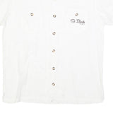 BAOBAB Mens White Cotton Shirt M St Barth Fiji Button Pocket Casual Summer