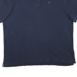 TOMMY HILFIGER Mens Navy Blue Short Sleeve Polo Shirt 2XL Cotton Blend Classic
