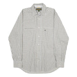 TIMBERLAND Mens White & Black Check Shirt S Long Sleeve Cotton Casual