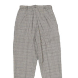 WORTHINGTON Womens Regular Grey Check Trousers W26 L27 Zip Closure Plain Pattern