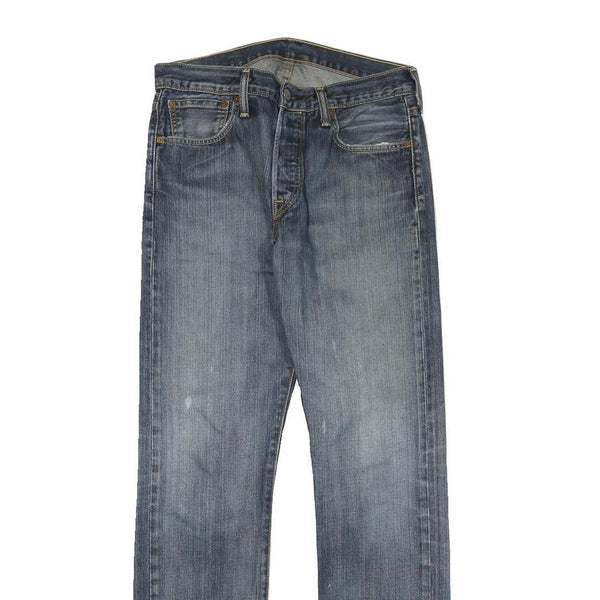 LEVI'S 501 Mens Jeans Blue Regular Straight Denim Medium W30 L32 Classic Button