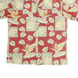 CAMPA MODA Mens Red & Cream Hawaiian Shirt M Tropical Leaf Pineapple Print