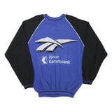 REEBOK Mens Blue & Black Logo Printed Crew Neck L Sweatshirt Cotton Blend