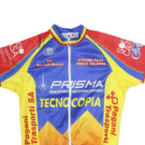 MB Mens Blue & Yellow Cycling Team Sports T-Shirt M Short Sleeve Crew Neck