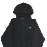 CHAMPION REVERSE WEAVE Mens Black Pullover Hoodie S Cotton Casual Sweatshirt