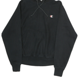 CHAMPION REVERSE WEAVE Mens Black Pullover Hoodie S Cotton Casual Sweatshirt