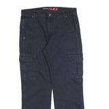 DICKIES Mens Regular Fit Navy Cargo Trousers Cotton Blend W32 L30 Workwear Zip