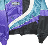 ARCTIC CAT Womens Blue & Purple Nylon Zip Jacket L Satin Sportswear Racing