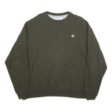 CHAMPION Mens Green Crew Neck 2XL Sweatshirt Cotton Blend Casual Pullover