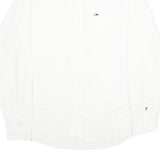 TOMMY JEANS Mens White Plain S Cotton Blend Shirt Classic Fit