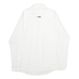 TOMMY JEANS Mens White Plain S Cotton Blend Shirt Classic Fit