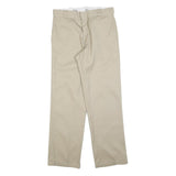 DICKIES Mens Cotton Beige Regular Straight Trousers W32 L32 Workwear Classic Fit