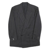 CERRUTI Mens Grey & Beige Pinstripe Wool Double Breasted Jacket L Woven Tailored