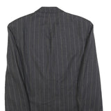 CERRUTI Mens Grey & Beige Pinstripe Wool Double Breasted Jacket L Woven Tailored
