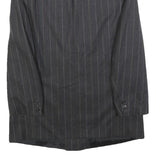 CERRUTI Mens Grey & Beige Pinstripe Wool Double Breasted Jacket L Woven Tailored
