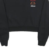 ELLESSE Womens Black Cotton Blend Crew Neck UK 12 Sweatshirt Logo Print