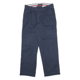 TOMMY HILFIGER Mens Cotton Blend Navy Blue Regular Fit Straight Leg Trousers W30