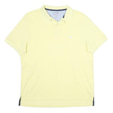 CHAPS Mens Yellow Short Sleeve Plain Polo Shirt L Cotton Casual Summer