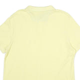 CHAPS Mens Yellow Short Sleeve Plain Polo Shirt L Cotton Casual Summer