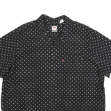 LEVI'S Mens Black & White Cotton Blend Printed Shirt 2XL Short Sleeve Casual