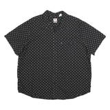 LEVI'S Mens Black & White Cotton Blend Printed Shirt 2XL Short Sleeve Casual