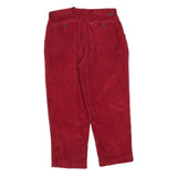 NAUTICA Mens Cotton Blend Red Relaxed Straight Trousers W34 L27 Zip Closure